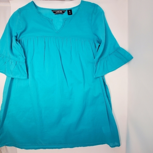 Swimsuit Cover Up Shirt- Girls- LANDS' END- Size Medium- Aqua Blue - Picture 16 of 16